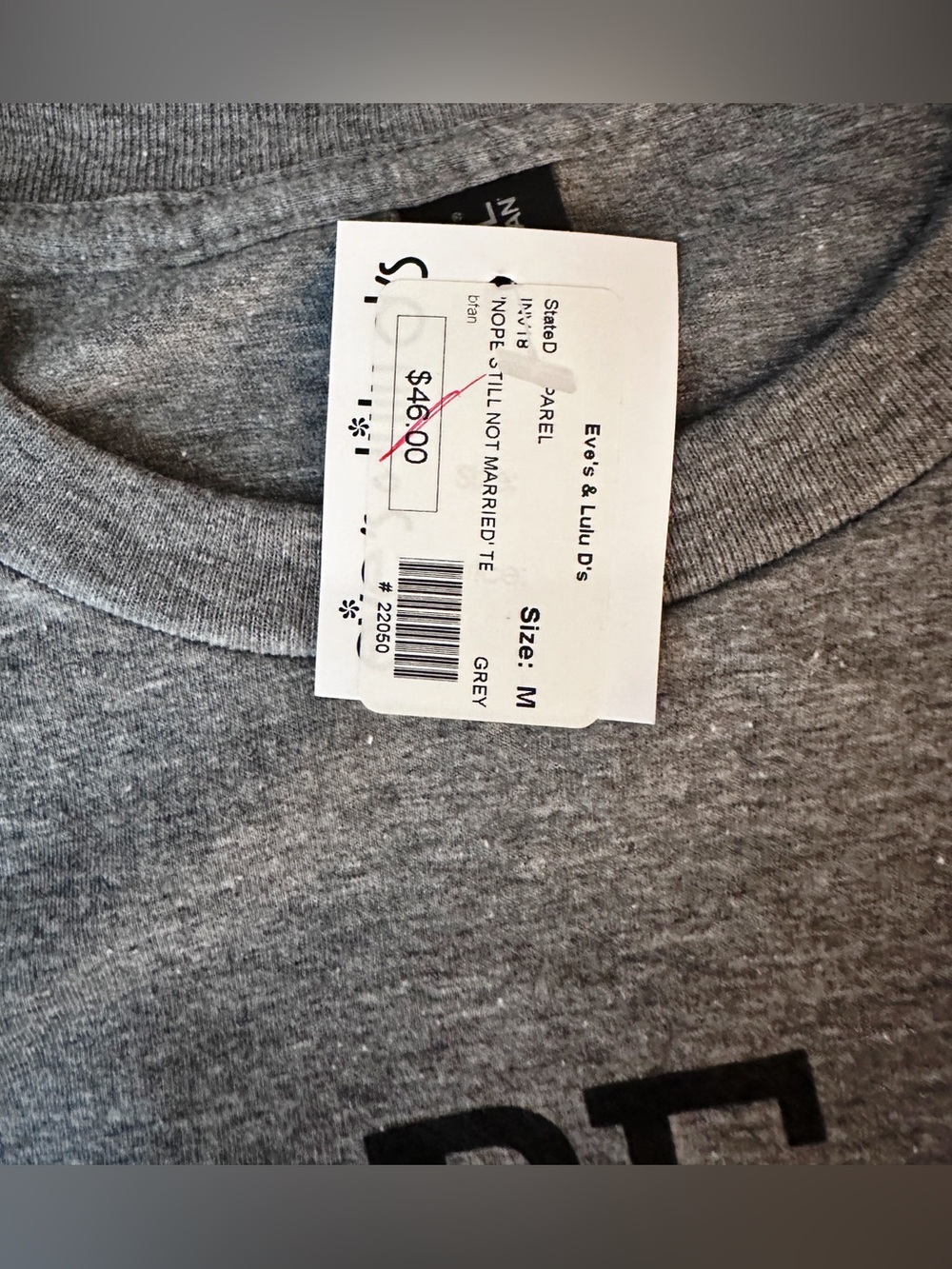 “Nope. Still Not Married” Graphic T-Shirt Size Medium Gray Funny Tee NWT - Picture 2 of 3
